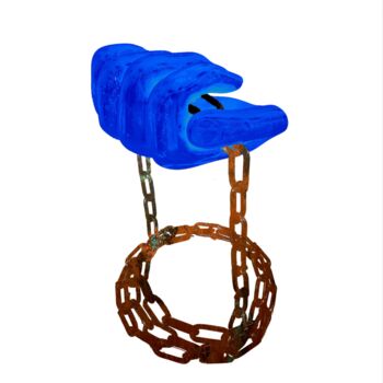 Скульптура под названием "Poing bleu de la Li…" - Robert Thébaud, Подлинное произведение искусства, Металлы