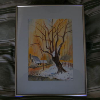 Painting titled "arbre en hiver" by Robert Tilmanne, Original Artwork
