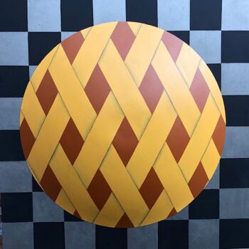 Painting titled "Woven chessboard" by Robert Van Den Herik, Original Artwork, Acrylic