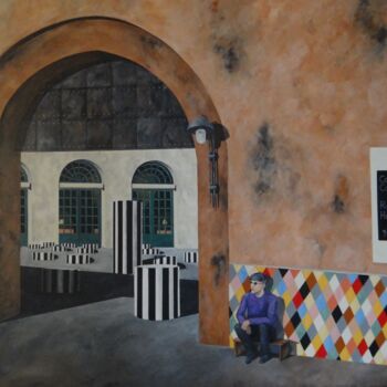 Schilderij getiteld "Courteous Courtyard" door Robert Van Den Herik, Origineel Kunstwerk, Acryl