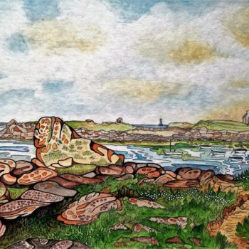 Painting titled "L'anse de Melont.jpg" by Bob, Original Artwork, Gouache