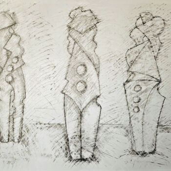 Drawing titled "giants st3" by Robert Winslow, Original Artwork, Graphite