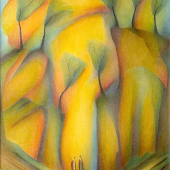 Painting titled "Herbst Farben" by Robert Wroblewski, Original Artwork, Gouache