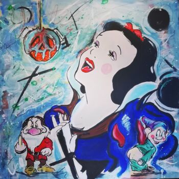 「Snow white」というタイトルの絵画 Roberta Modenaによって, オリジナルのアートワーク, アクリル ウッドストレッチャーフレームにマウント
