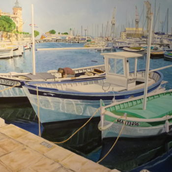 Peinture intitulée "Vieux Port La Ciotat" par Christian Robert, Œuvre d'art originale, Huile