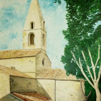 Peinture intitulée "Abbaye du Thoronet" par Christian Robert, Œuvre d'art originale, Huile