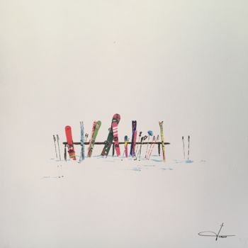 Peinture intitulée "Après ski" par Robert Dorgnon, Œuvre d'art originale, Acrylique