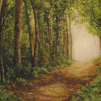 Картина под названием "Sunlight Walk" - Robert Gary Chestnutt, Подлинное произведение искусства, Масло