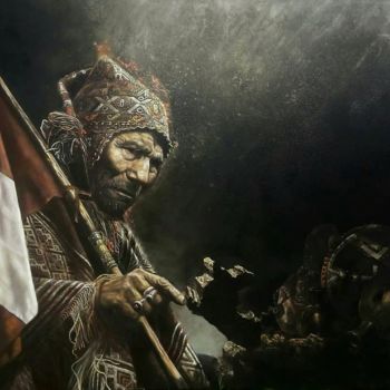 Pittura intitolato "Hatariy Peru Llaqta…" da Roberth Singona (El chincherino), Opera d'arte originale, Olio Montato su Telai…