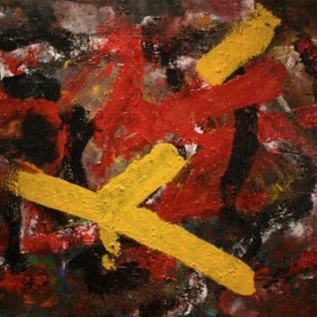 Painting titled "Traces de la préhis…" by Roberto Agro, Original Artwork, Acrylic