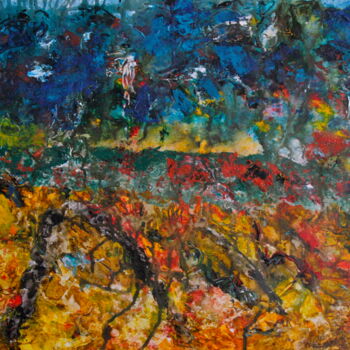 Painting titled "Une vallée en Prove…" by Roberto Agro, Original Artwork, Acrylic