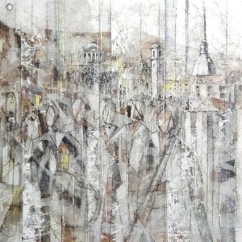 제목이 "Musicisti a Torino"인 미술작품 Roberto Balducci로, 원작, 아크릴 목재 패널에 장착됨