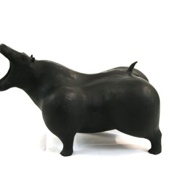 Sculpture titled "Hippo" by Roberto Barbuti, Original Artwork, Terra cotta