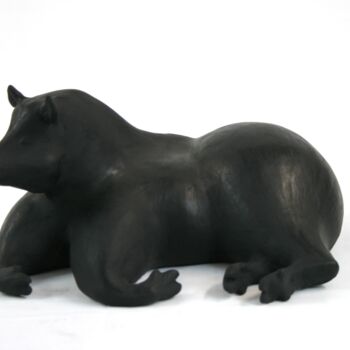 Sculpture titled "Resting boar" by Roberto Barbuti, Original Artwork, Terra cotta