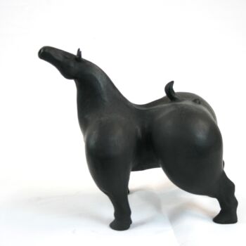 Sculpture intitulée "neighing horse" par Roberto Barbuti, Œuvre d'art originale, Terre cuite