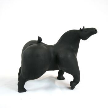 Sculpture titled "Pawing horse" by Roberto Barbuti, Original Artwork, Terra cotta
