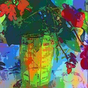Arte digital titulada "Vaso giallo" por Roberto Bartoccini, Obra de arte original, Pintura Digital