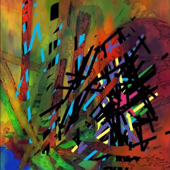 Digitale Kunst mit dem Titel "Magma" von Roberto Bartoccini, Original-Kunstwerk, Digitale Malerei