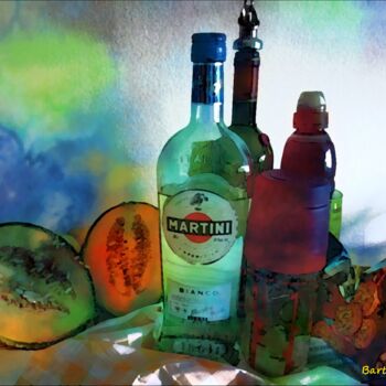 Digitale Kunst mit dem Titel "Martini & melone" von Roberto Bartoccini, Original-Kunstwerk, Digitale Malerei