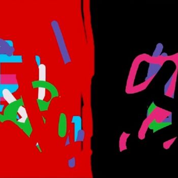 Grafika cyfrowa / sztuka generowana cyfrowo zatytułowany „Ying Yang colors” autorstwa Roberto Bartoccini, Oryginalna praca,…
