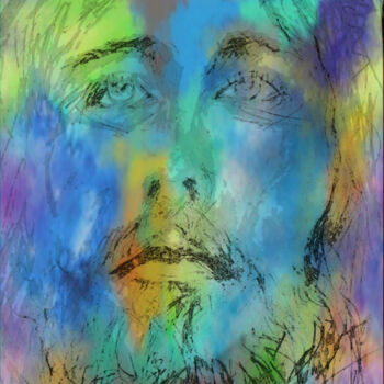 Digitale Kunst mit dem Titel "Cristo al tempo del…" von Roberto Bartoccini, Original-Kunstwerk, Digitale Malerei