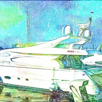 Digital Arts titled "Yacht" by Roberto Bartoccini, Original Artwork, Digital Painting