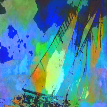 Digitale Kunst mit dem Titel "Navigare vele al ve…" von Roberto Bartoccini, Original-Kunstwerk, Digitale Malerei