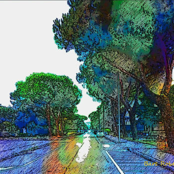 Arte digitale intitolato "Il Viale" da Roberto Bartoccini, Opera d'arte originale, Pittura digitale