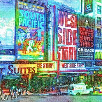 제목이 "N.Y. Times Square"인 디지털 아트 Roberto Bartoccini로, 원작, 디지털 페인팅