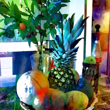 Artes digitais intitulada "Frutta esotica con…" por Roberto Bartoccini, Obras de arte originais, Pintura digital