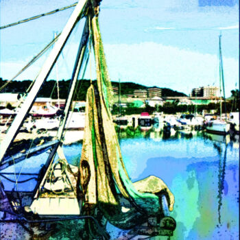 Digitale Kunst mit dem Titel "Porto_banchina" von Roberto Bartoccini, Original-Kunstwerk, Digitale Malerei