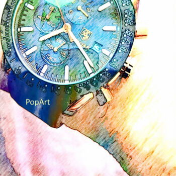Digitale Kunst mit dem Titel "Time" von Roberto Bartoccini, Original-Kunstwerk, Digitale Malerei