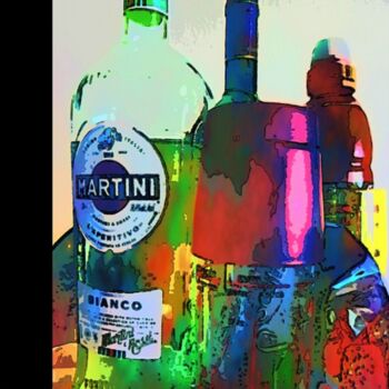 Artes digitais intitulada "Martini & shaker" por Roberto Bartoccini, Obras de arte originais, Pintura digital