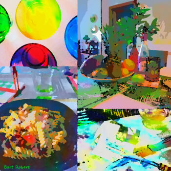 Digitale Kunst mit dem Titel "La table dressèe" von Roberto Bartoccini, Original-Kunstwerk, Digitale Malerei