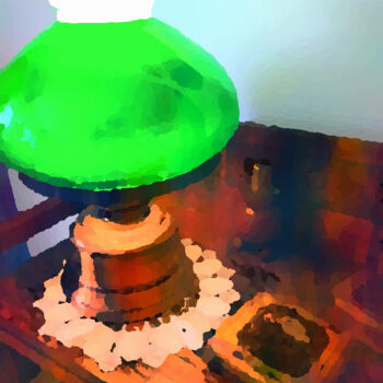 Arte digitale intitolato "Lampada verde" da Roberto Bartoccini, Opera d'arte originale, Pittura digitale