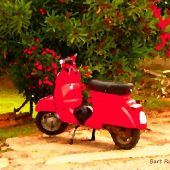 Digital Arts titled "La mitica Vespa" by Roberto Bartoccini, Original Artwork, Digital Painting