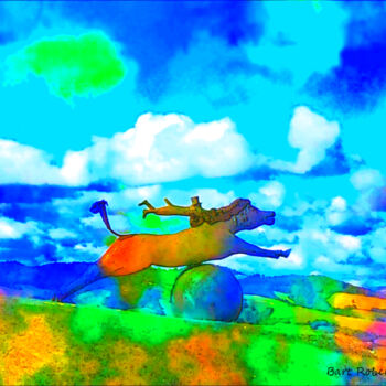 Arte digitale intitolato "Il cavallo alato" da Roberto Bartoccini, Opera d'arte originale, Pittura digitale