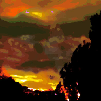Arte digitale intitolato "Rosso di sera . . ." da Roberto Bartoccini, Opera d'arte originale, Pittura digitale