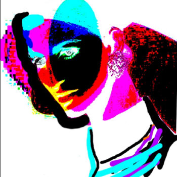 Digitale Kunst getiteld "Donna con maschera" door Roberto Bartoccini, Origineel Kunstwerk, Digitaal Schilderwerk