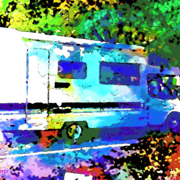 Arte digitale intitolato "Il Camper" da Roberto Bartoccini, Opera d'arte originale, Pittura digitale