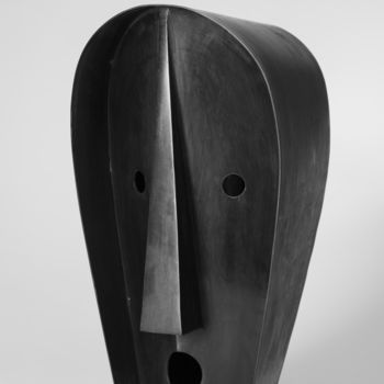 「African head 2」というタイトルの彫刻 Roberto Canduelaによって, オリジナルのアートワーク, 金属