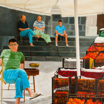 Painting titled "mercato-ortofruttic…" by Roberto Carradori, Original Artwork