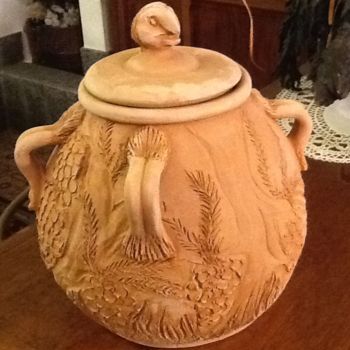 Scultura intitolato "Vaso maiolica lavor…" da Roby, Opera d'arte originale, Terracotta