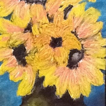 Painting titled "Girasoli liberi" by Roby, Original Artwork, Oil