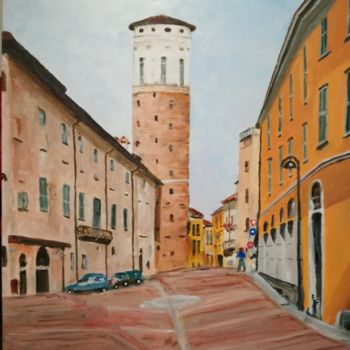 Картина под названием "Torre di Merate" - Maggioni, Подлинное произведение искусства