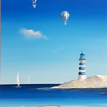 Painting titled "" Lighthouse "" by Roberto Mauri, Original Artwork, Acrylic