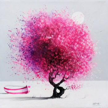 Painting titled "" Lilac tree "" by Roberto Mauri, Original Artwork, Oil