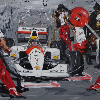 Pittura intitolato "Senna Pit Stop" da Roberto Muccillo, Opera d'arte originale