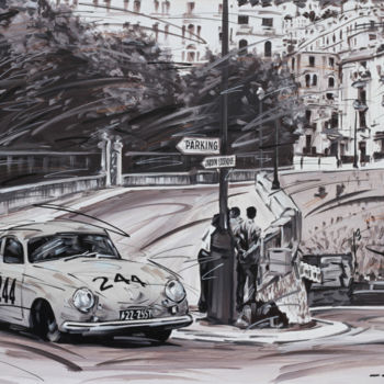Pittura intitolato "Porsche 356 Monte C…" da Roberto Muccillo, Opera d'arte originale