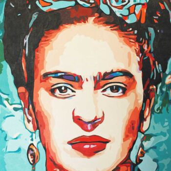 Pittura intitolato "Retrato Frida Kahlo" da Roberto Nunes, Opera d'arte originale, Acrilico Montato su Telaio per barella in…